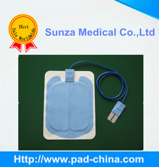 1 meter special connector blue color non-woven ESU plate, surgical grounding pad,neutral negative electrode