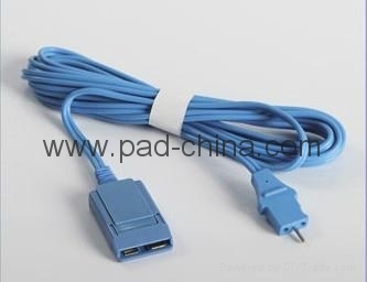 ESU Electrode Lead Wire With pin 2.0mm Plug For Ground Pad, ESU plate cable hifi plug